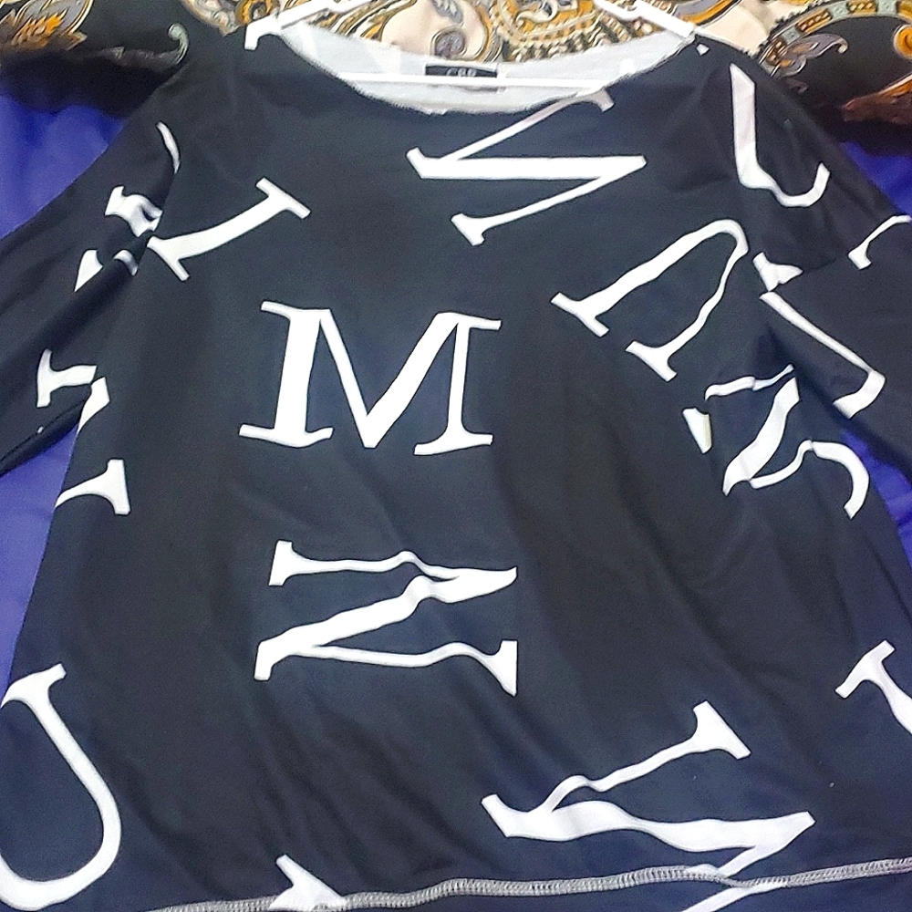 Black Top/Dress with Lettering
